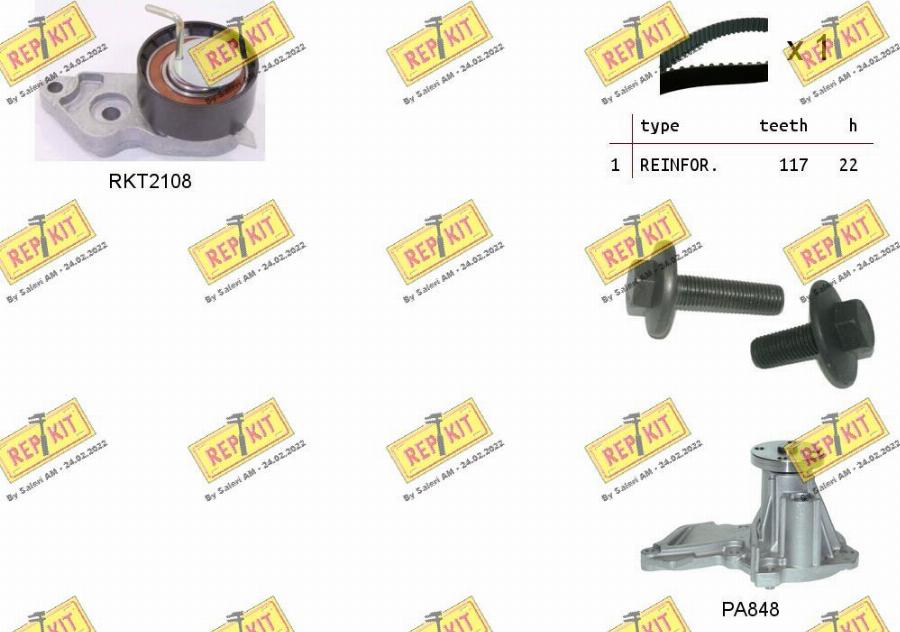 REPKIT RKTK0869PA - Water Pump & Timing Belt Set autospares.lv