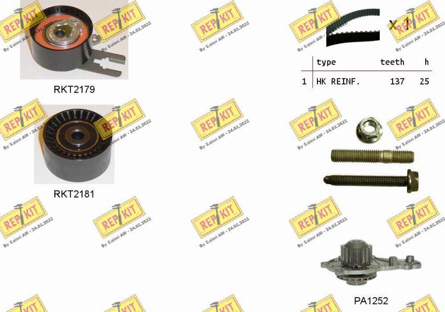 REPKIT RKTK0864PA - Water Pump & Timing Belt Set autospares.lv