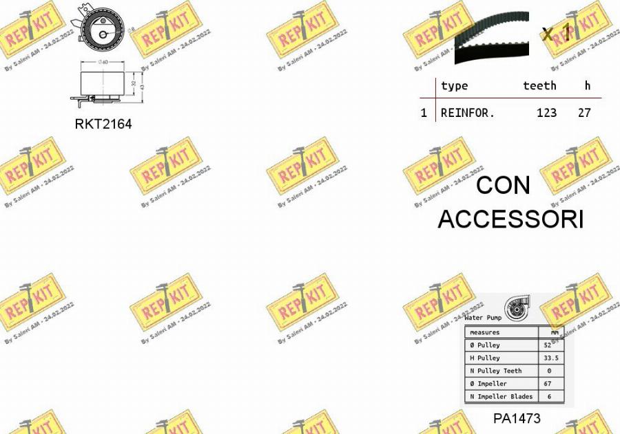 REPKIT RKTK0863PA3 - Water Pump & Timing Belt Set autospares.lv