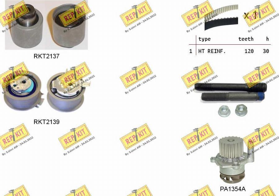 REPKIT RKTK0867PA2 - Water Pump & Timing Belt Set autospares.lv