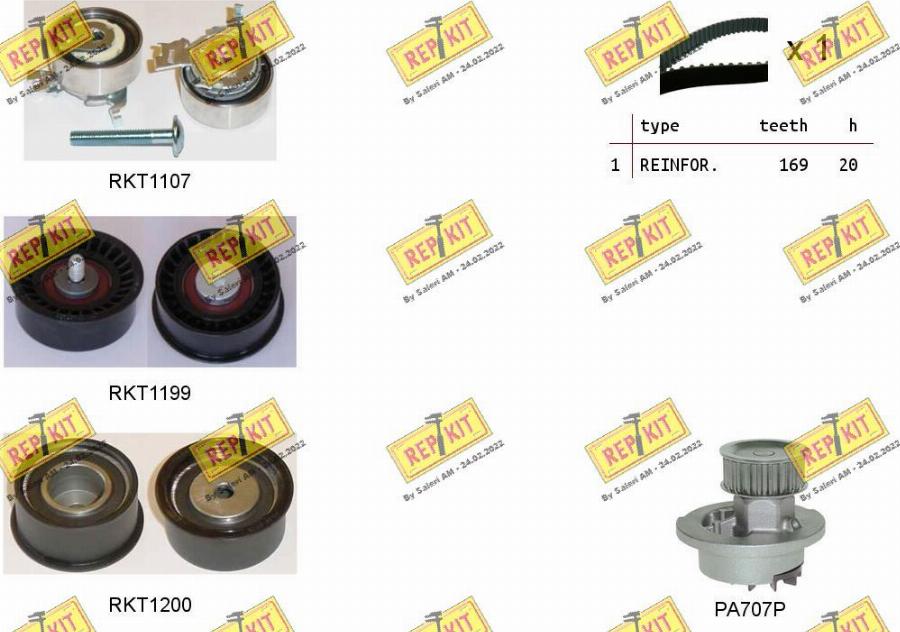 REPKIT RKTK0810PA - Water Pump & Timing Belt Set autospares.lv