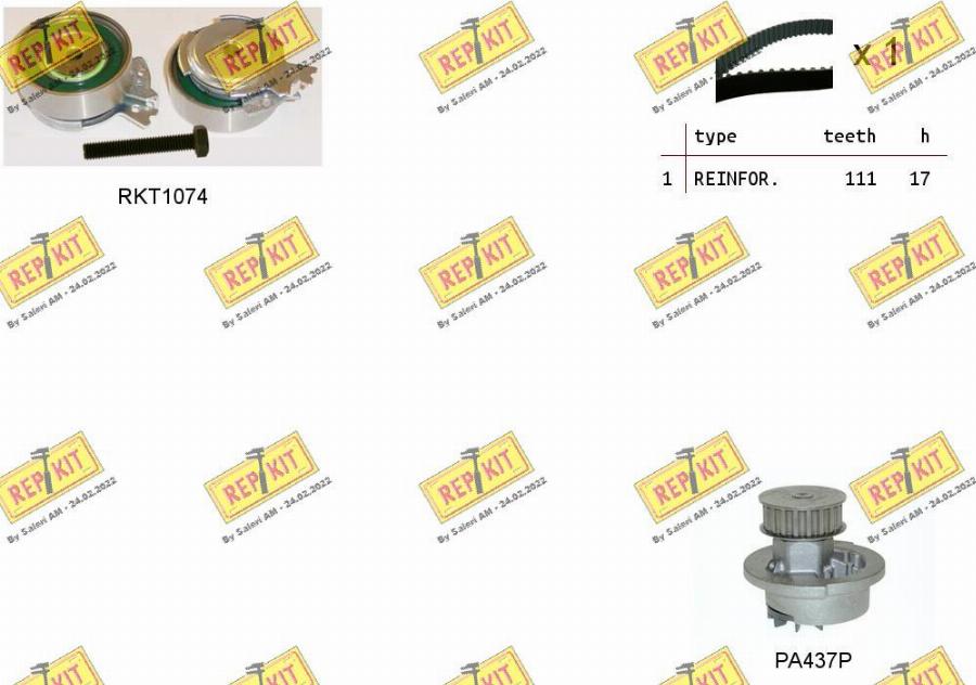 REPKIT RKTK0813PA - Water Pump & Timing Belt Set autospares.lv