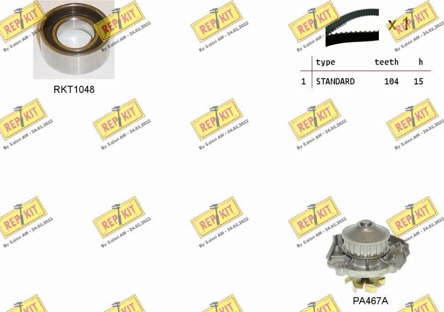 REPKIT RKTK0834PA - Water Pump & Timing Belt Set autospares.lv