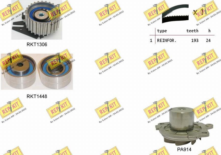 REPKIT RKTK0826PA - Water Pump & Timing Belt Set autospares.lv