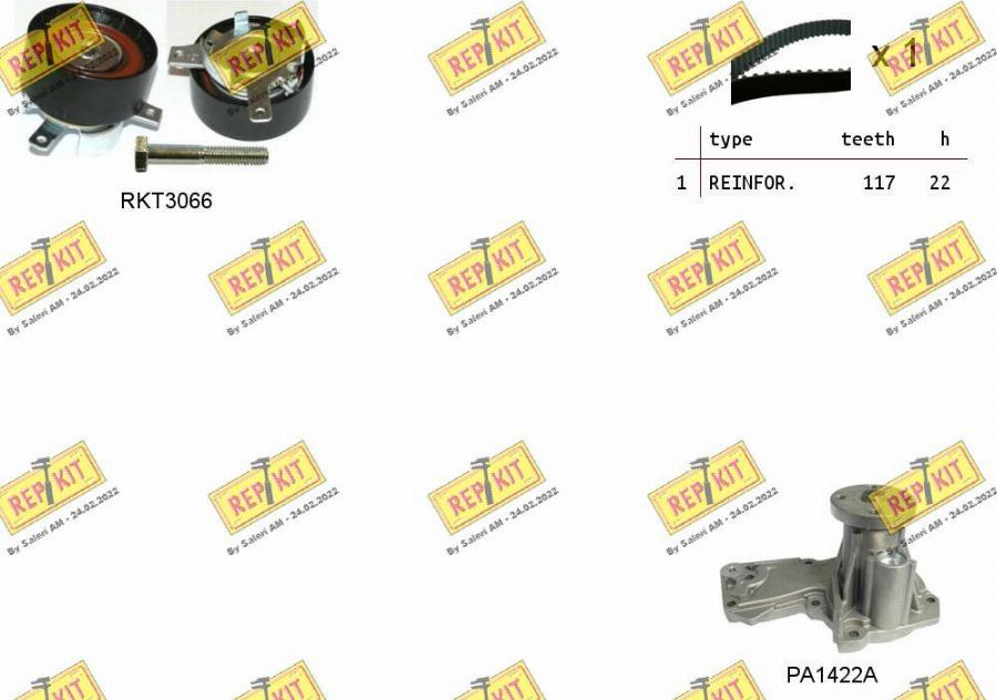 REPKIT RKTK1095PA - Water Pump & Timing Belt Set autospares.lv