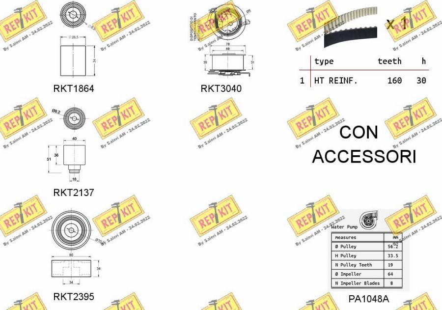 REPKIT RKTK1096PA - Water Pump & Timing Belt Set autospares.lv