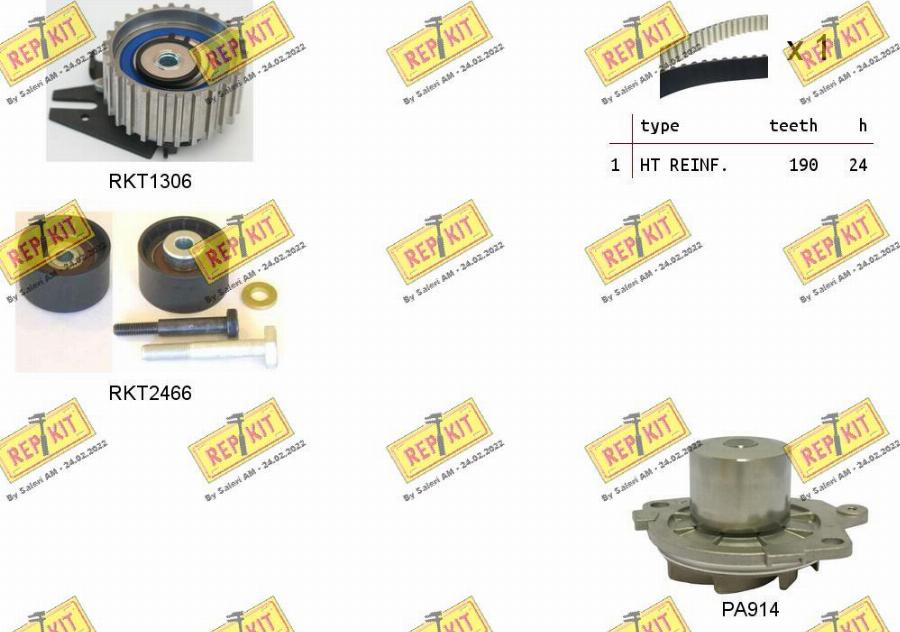 REPKIT RKTK1093PA - Water Pump & Timing Belt Set autospares.lv