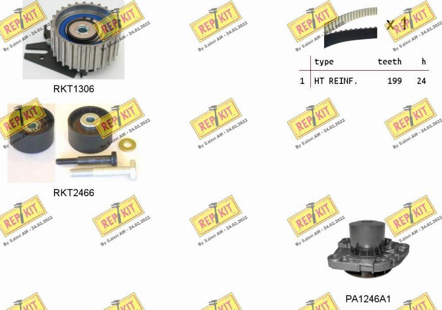 REPKIT RKTK1058PA - Water Pump & Timing Belt Set autospares.lv