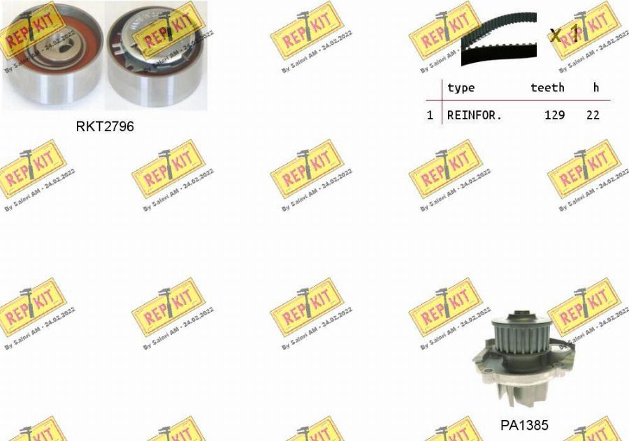 REPKIT RKTK1062PA2 - Water Pump & Timing Belt Set autospares.lv