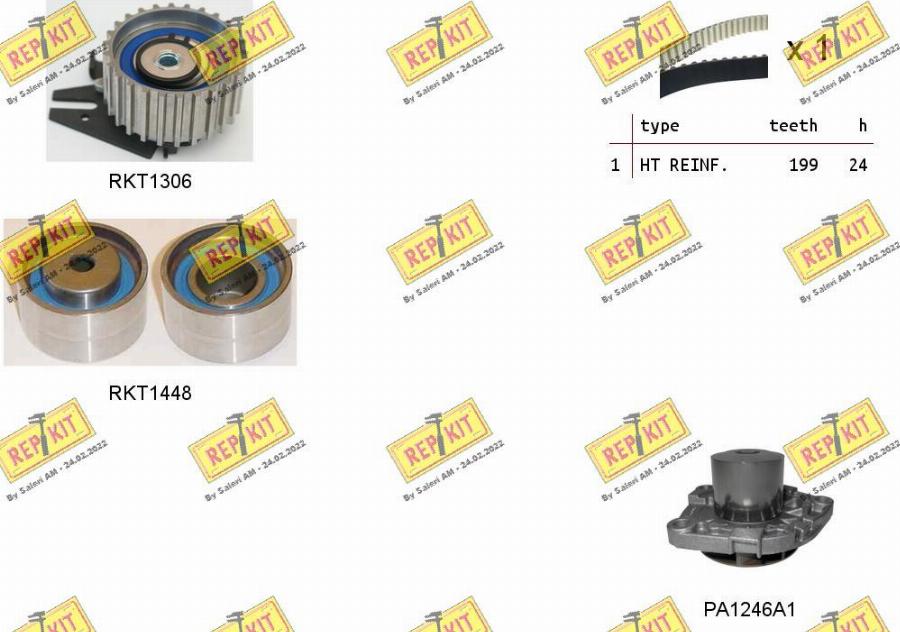 REPKIT RKTK1088PA - Water Pump & Timing Belt Set autospares.lv