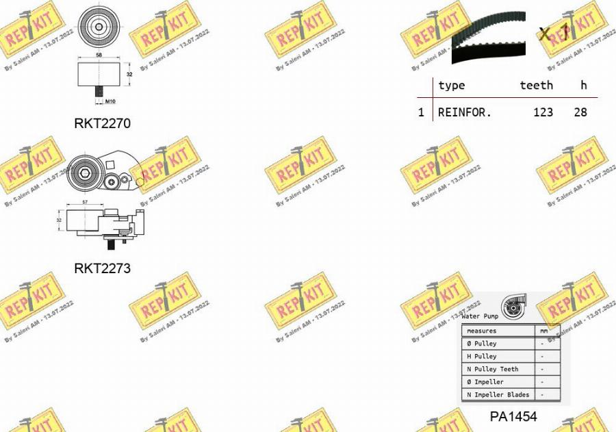 REPKIT RKTK1070PA2 - Water Pump & Timing Belt Set autospares.lv