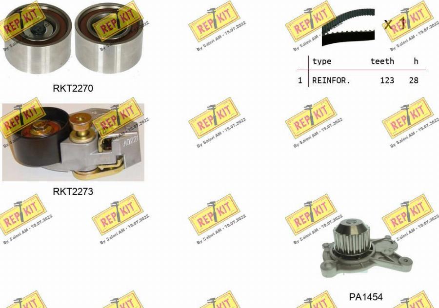 REPKIT RKTK1070PA2 - Water Pump & Timing Belt Set autospares.lv