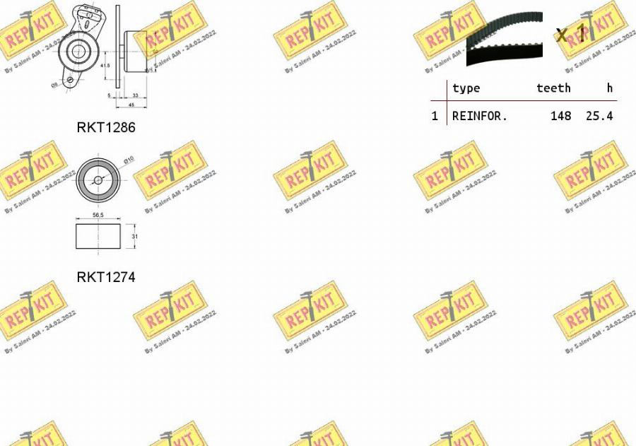 REPKIT RKTK1141 - Timing Belt Set autospares.lv