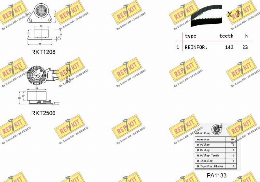 REPKIT RKTK1154PA - Water Pump & Timing Belt Set autospares.lv