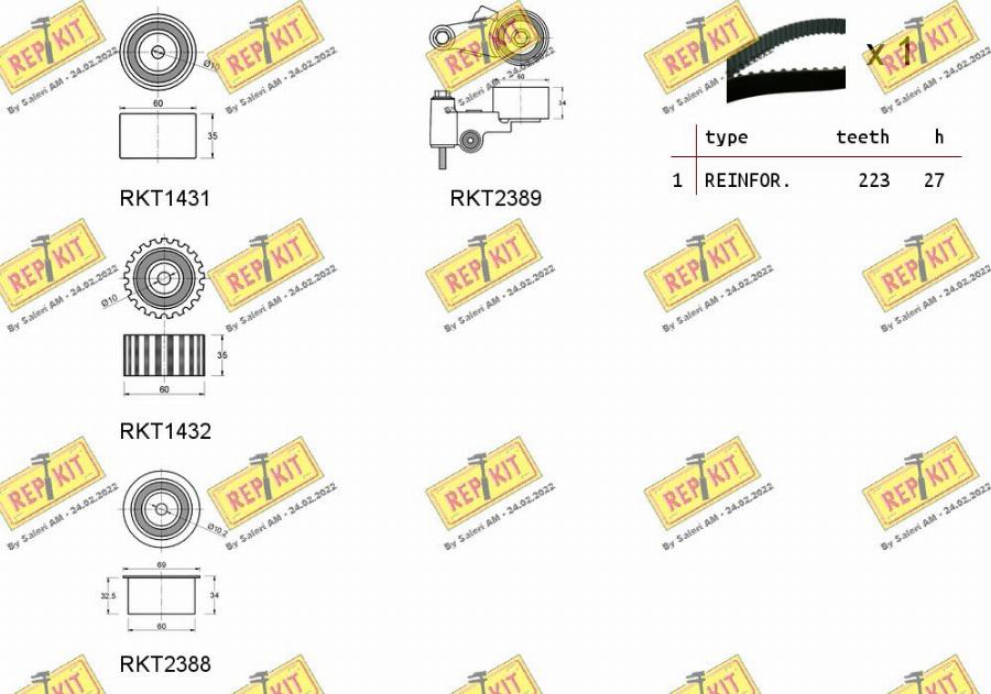 REPKIT RKTK1103 - Timing Belt Set autospares.lv