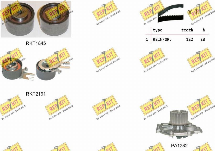 REPKIT RKTK1116PA - Water Pump & Timing Belt Set autospares.lv