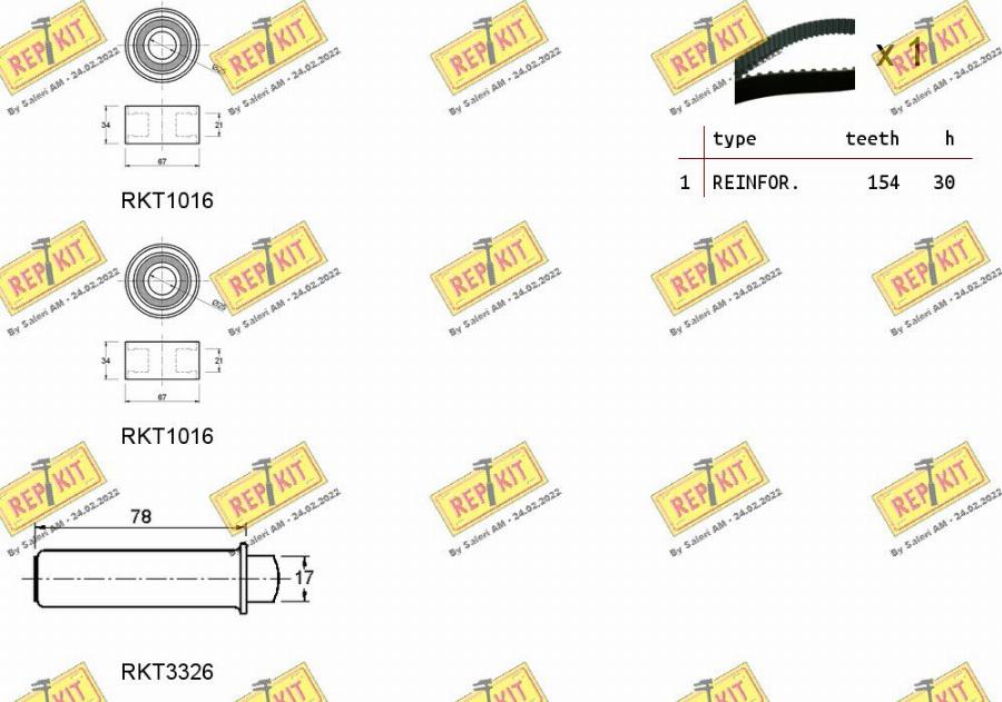 REPKIT RKTK1184 - Timing Belt Set autospares.lv