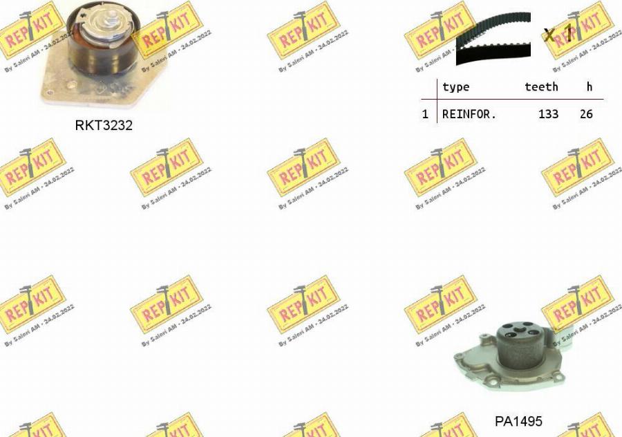 REPKIT RKTK1126PA - Water Pump & Timing Belt Set autospares.lv