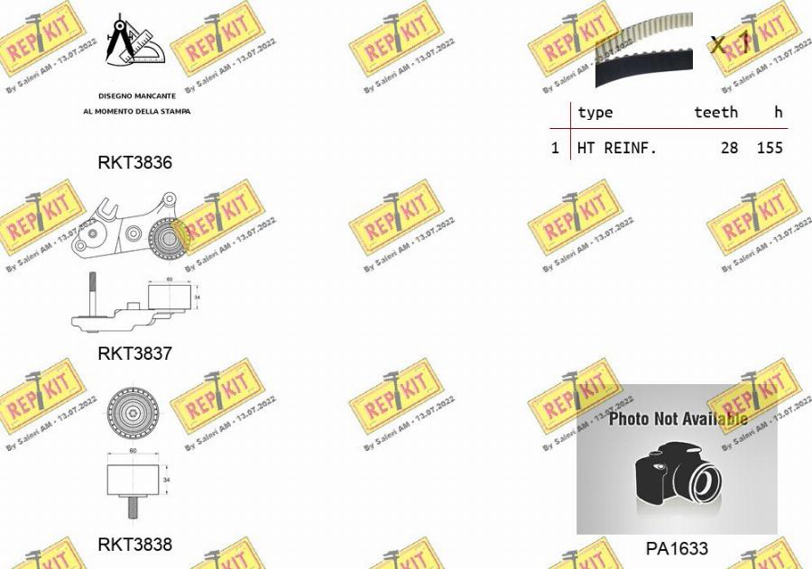 REPKIT RKTK1292PA - Water Pump & Timing Belt Set autospares.lv