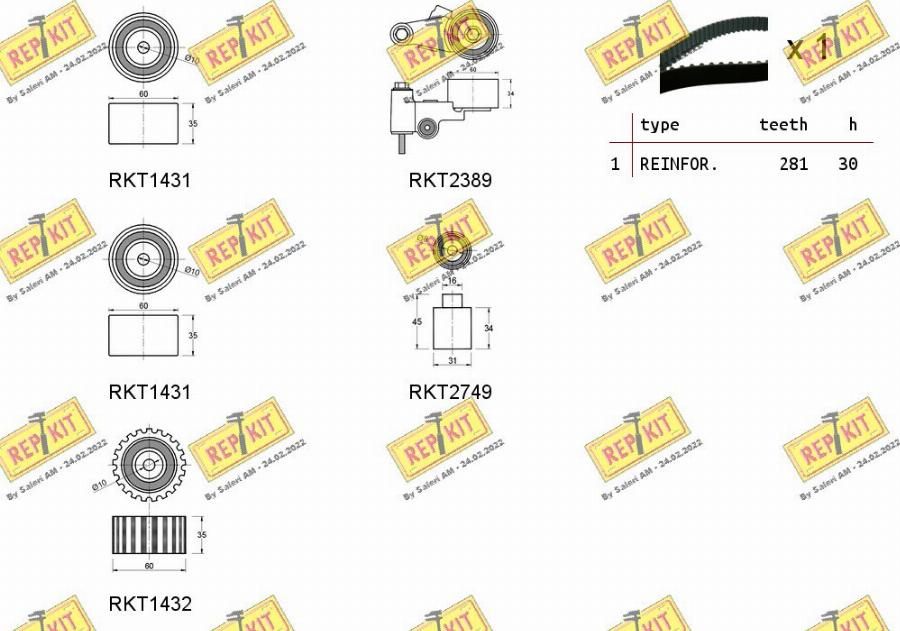 REPKIT RKTK1254 - Timing Belt Set autospares.lv