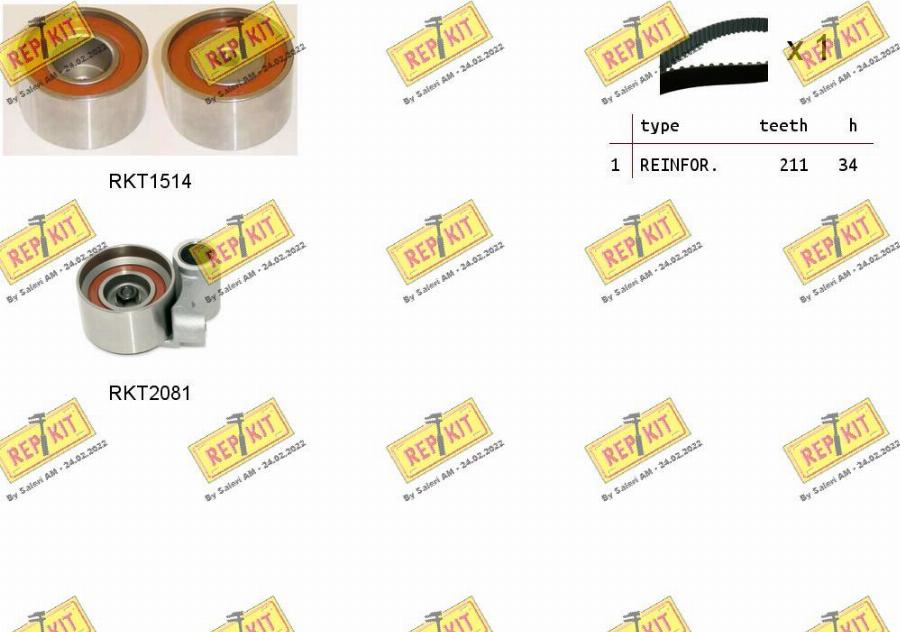 REPKIT RKTK1284 - Timing Belt Set autospares.lv