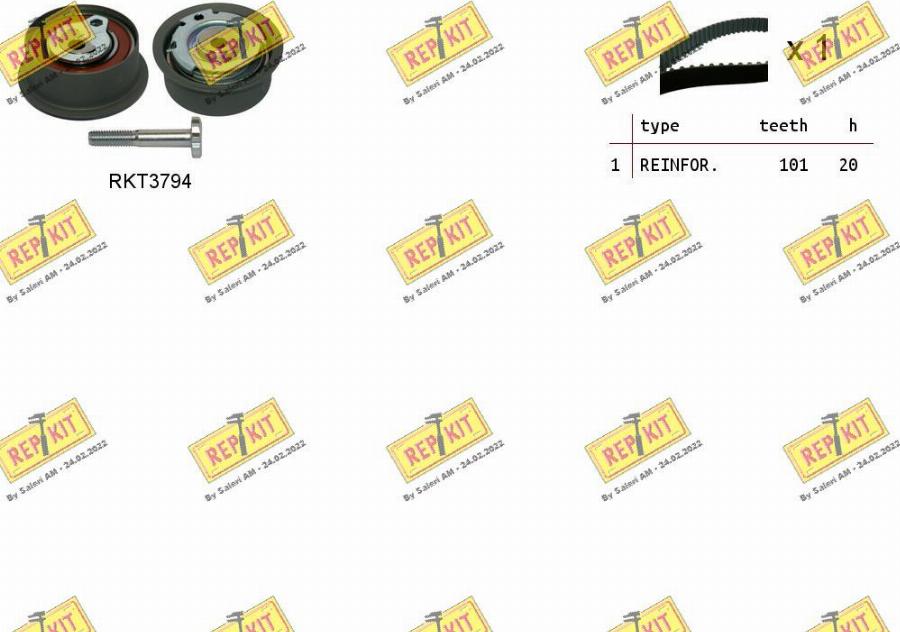 REPKIT RKTK1283 - Timing Belt Set autospares.lv