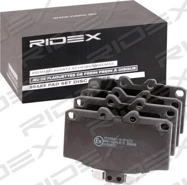 RIDEX 402B0988 - Brake Pad Set, disc brake autospares.lv
