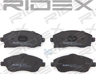 RIDEX 402B0072 - Brake Pad Set, disc brake autospares.lv