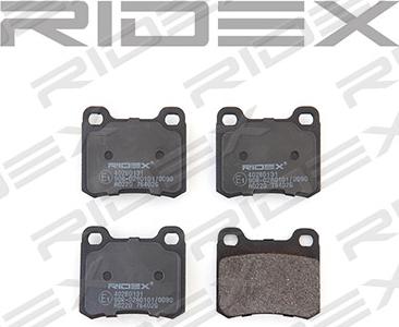 RIDEX 402B0131 - Brake Pad Set, disc brake autospares.lv