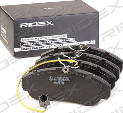 RIDEX 402B0835 - Brake Pad Set, disc brake autospares.lv