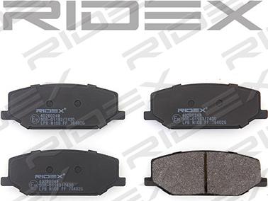RIDEX 402B0248 - Brake Pad Set, disc brake autospares.lv