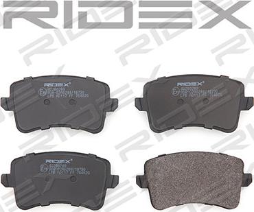 RIDEX 402B0289 - Brake Pad Set, disc brake autospares.lv