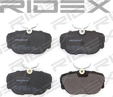 RIDEX 402B0227 - Brake Pad Set, disc brake autospares.lv