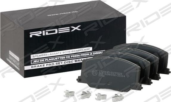 RIDEX 402B0720 - Brake Pad Set, disc brake autospares.lv