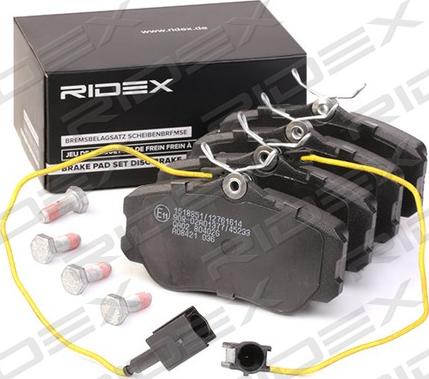 RIDEX 402B1139 - Brake Pad Set, disc brake autospares.lv