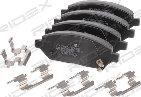 RIDEX 402B1288 - Brake Pad Set, disc brake autospares.lv