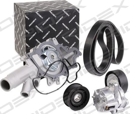 RIDEX 4172P0002 - Water Pump + V-Ribbed Belt Set autospares.lv