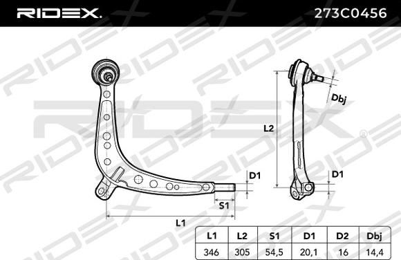 RIDEX 273C0456 - Track Control Arm autospares.lv