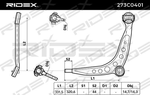 RIDEX 273C0401 - Track Control Arm autospares.lv