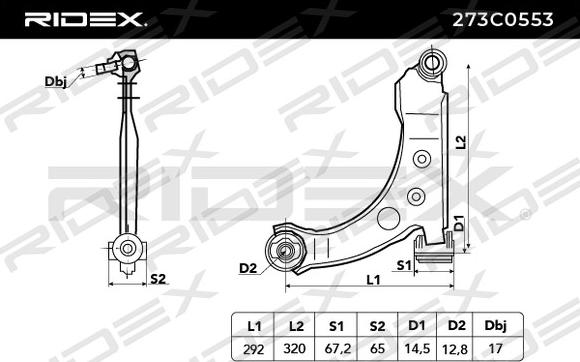 RIDEX 273C0553 - Track Control Arm autospares.lv