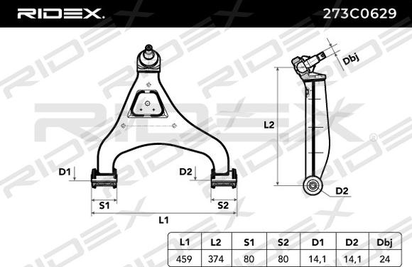 RIDEX 273C0629 - Track Control Arm autospares.lv