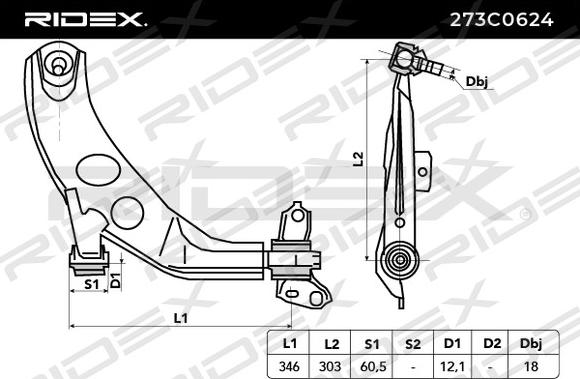 RIDEX 273C0624 - Track Control Arm autospares.lv