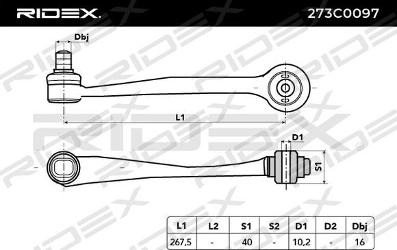 RIDEX 273C0097 - Track Control Arm autospares.lv