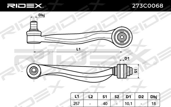 RIDEX 273C0068 - Track Control Arm autospares.lv