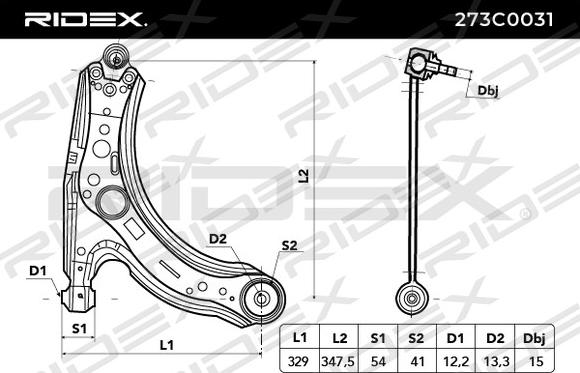 RIDEX 273C0031 - Track Control Arm autospares.lv