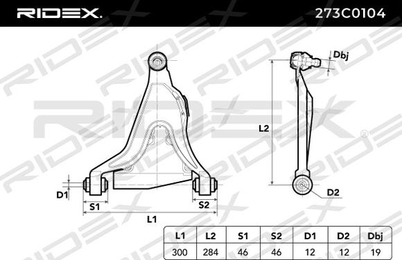 RIDEX 273C0104 - Track Control Arm autospares.lv