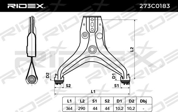 RIDEX 273C0183 - Track Control Arm autospares.lv