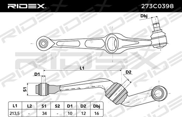 RIDEX 273C0398 - Track Control Arm autospares.lv