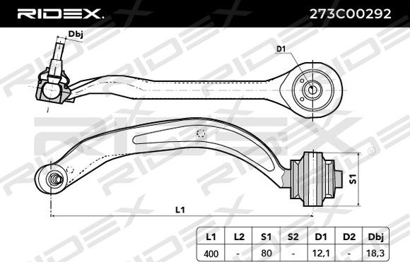 RIDEX 273C0292 - Track Control Arm autospares.lv