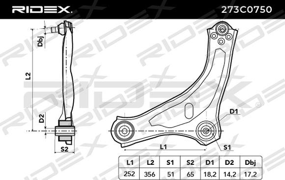 RIDEX 273C0750 - Track Control Arm autospares.lv